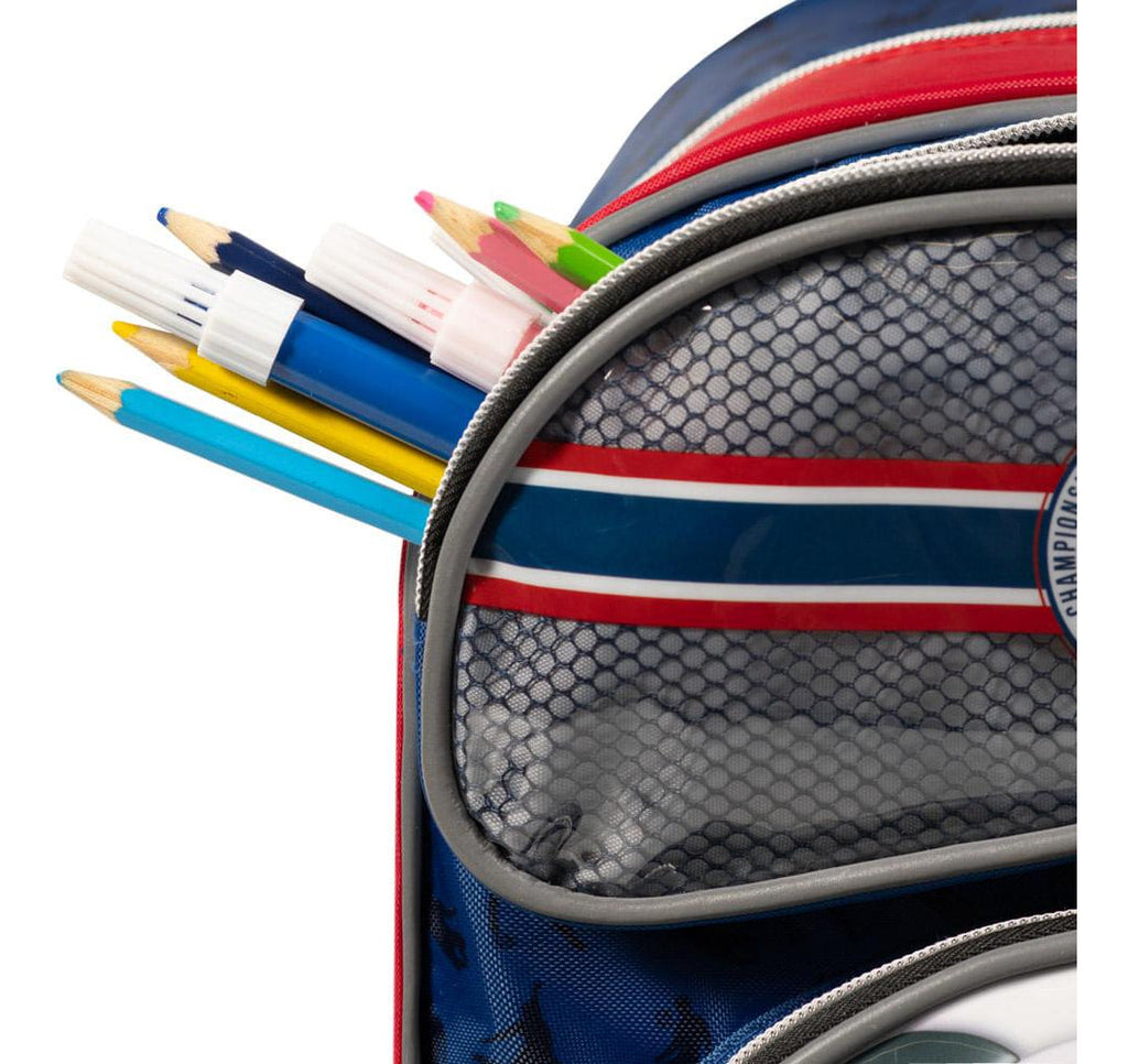 Mochila De Rodinha Infantil Masculina Futebol Azul Cor Azul-escuro