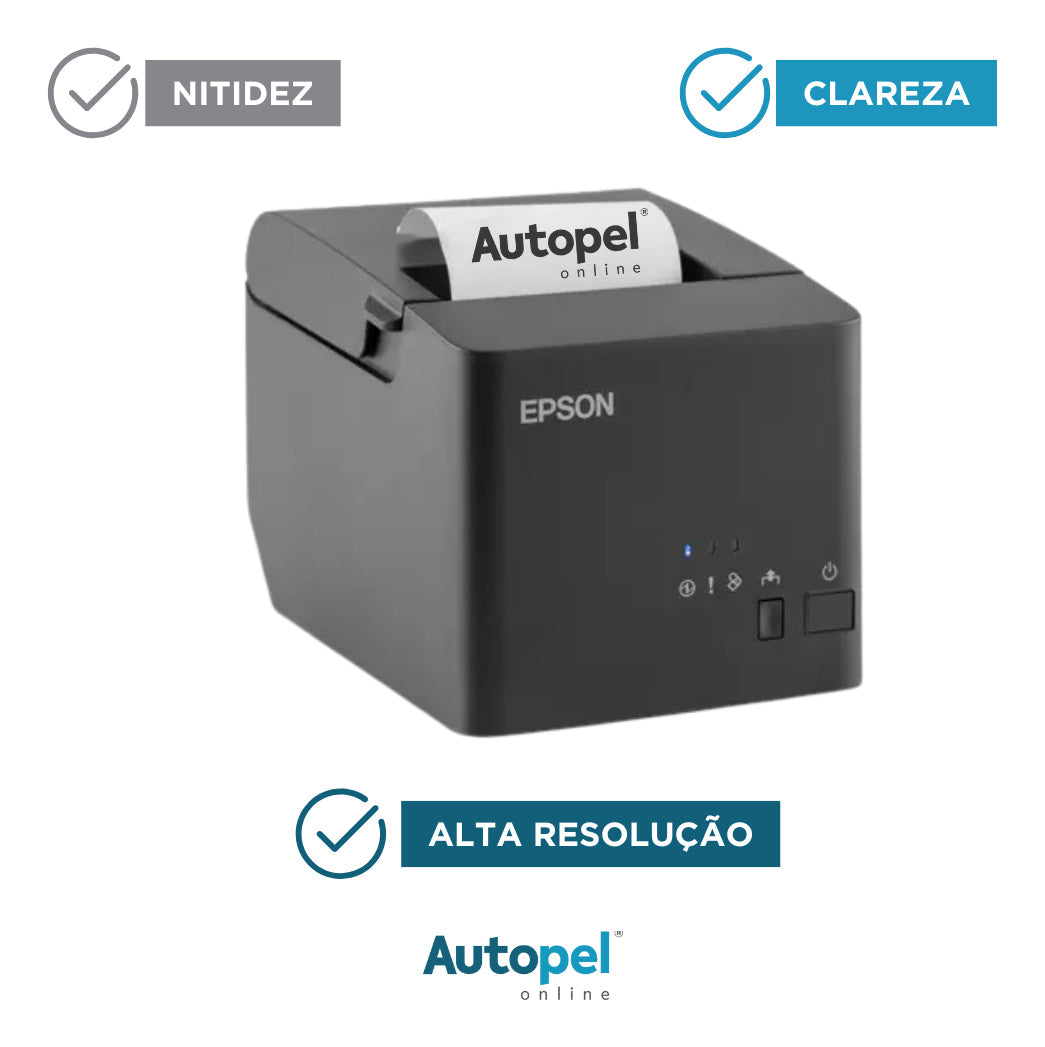 Autopel Caixa 30 Unidades Bobinas 80x40 40 metros Térmica Branco 44 g