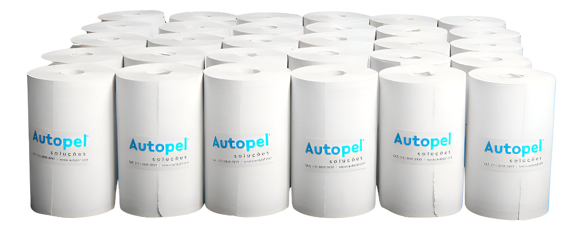 Autopel Caixa 30 Unidades Bobinas 80x40 40 metros Térmica Branco 44 g
