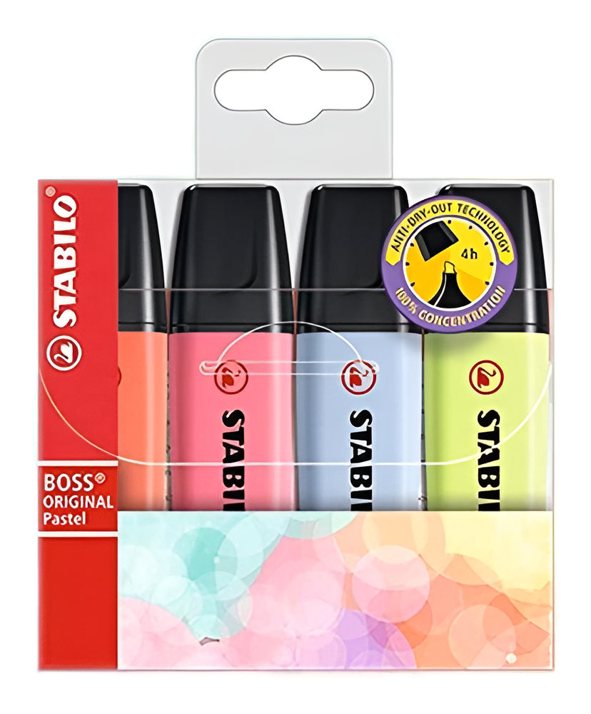 Marca Texto Stabilo Boss 4 Cores Pastel